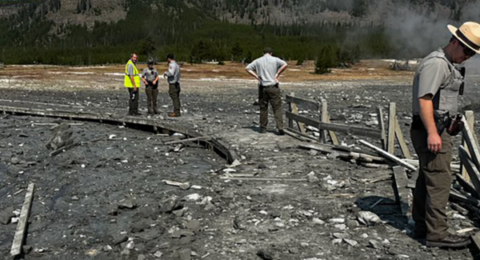 Hydrothermal explosion causes damage in area of Yellowstone National Park