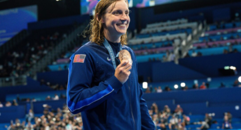 Katie Ledecky Gets Emotional in Post-400 Free Press Conference