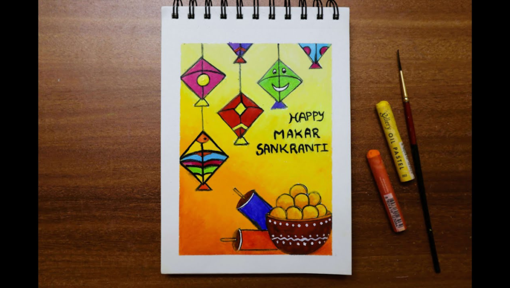 Creative Makar Sankranti Drawing