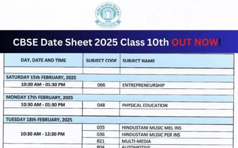 CBSE Date Sheet 2025
