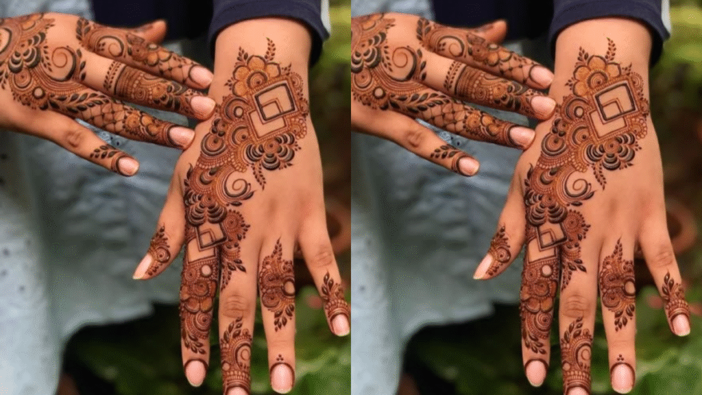 Back Hand Flower Mehndi Design Easy 