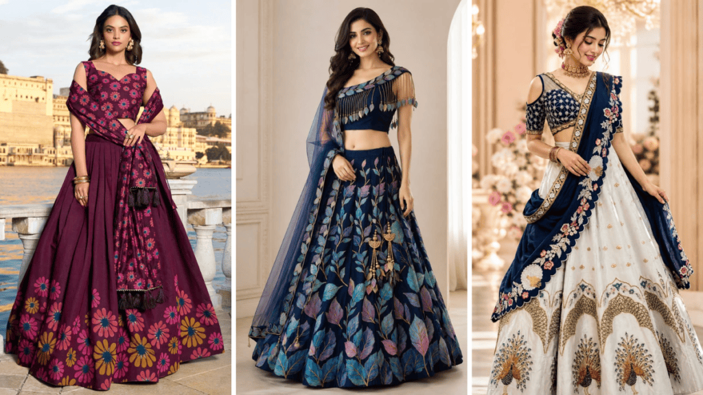 Wine Lehenga
