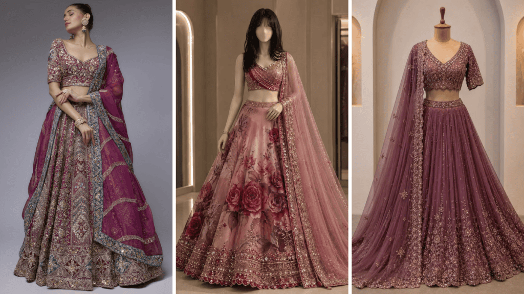 Wine Lehenga