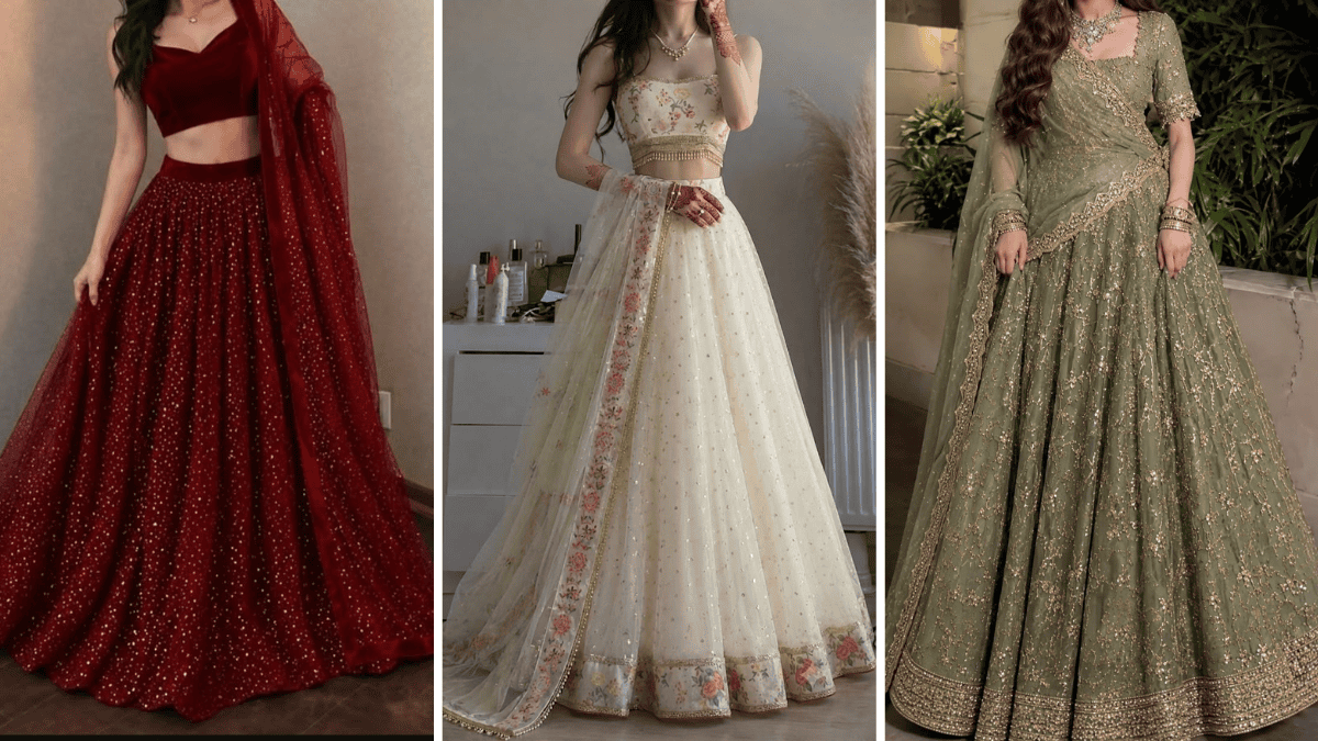 Wine Lehenga